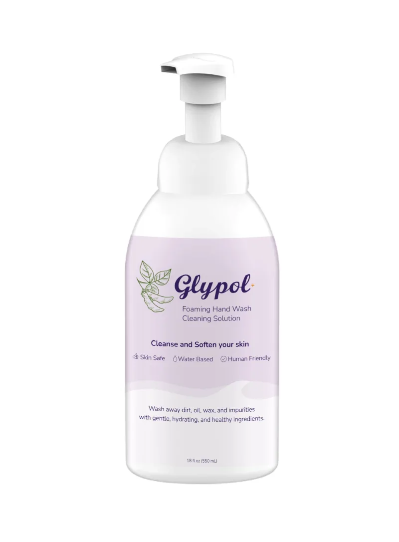 Glypol Foaming Hand Wash Cleaning Solution in a 18 ounce foaming pump bottle