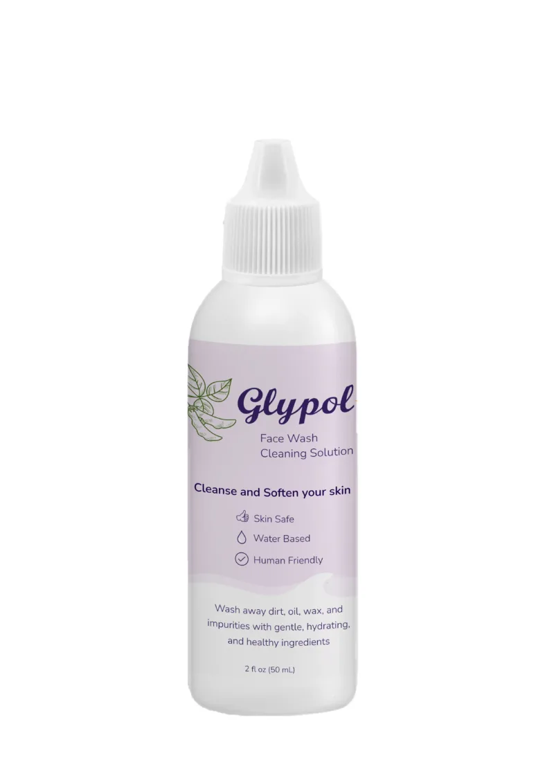 Glypol Face Wash Cleaning Solution in a 2oz dropper bottle